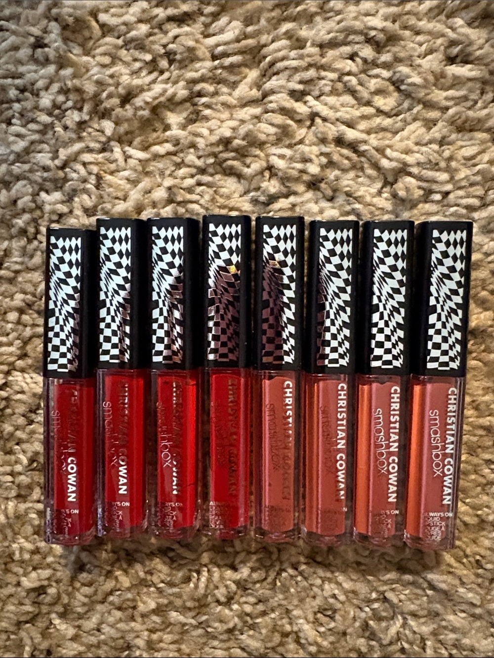 Christian Cowan Liquid Lip Gloss Set — Red to Warm Nude Collection